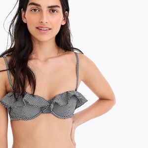 Ruffle Top Bikini with Classic Black Bottom